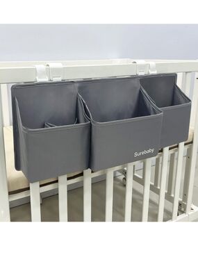 Gray Hanging Nursery Organizer - 3-Compartment Storage Caddy